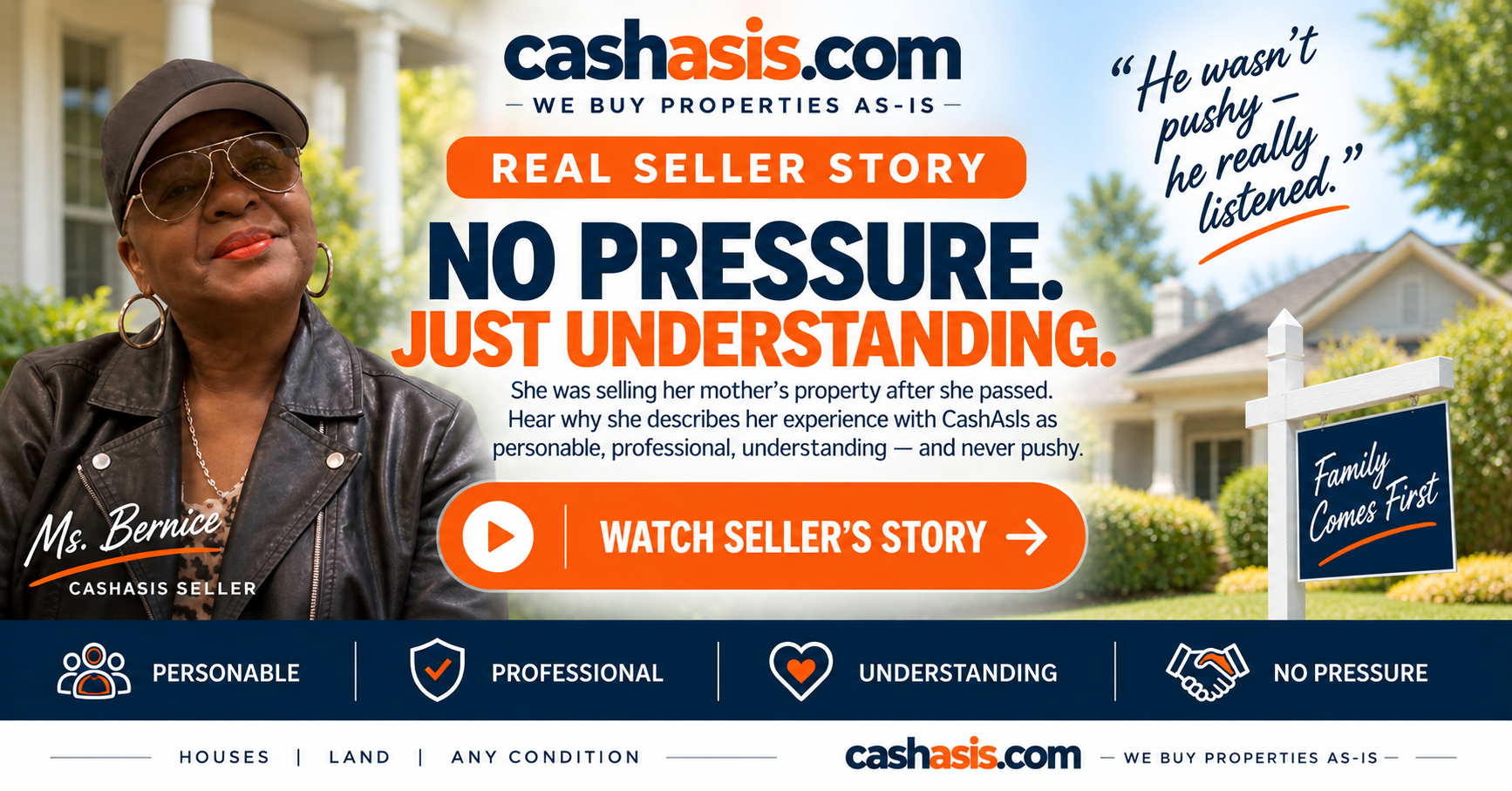 CashAsIs seller story — no pressure, just understanding