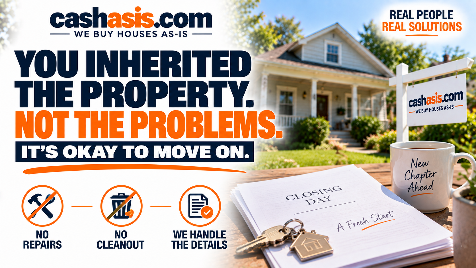 You inherited the property, not the problems — CashAsIs helps families move forward