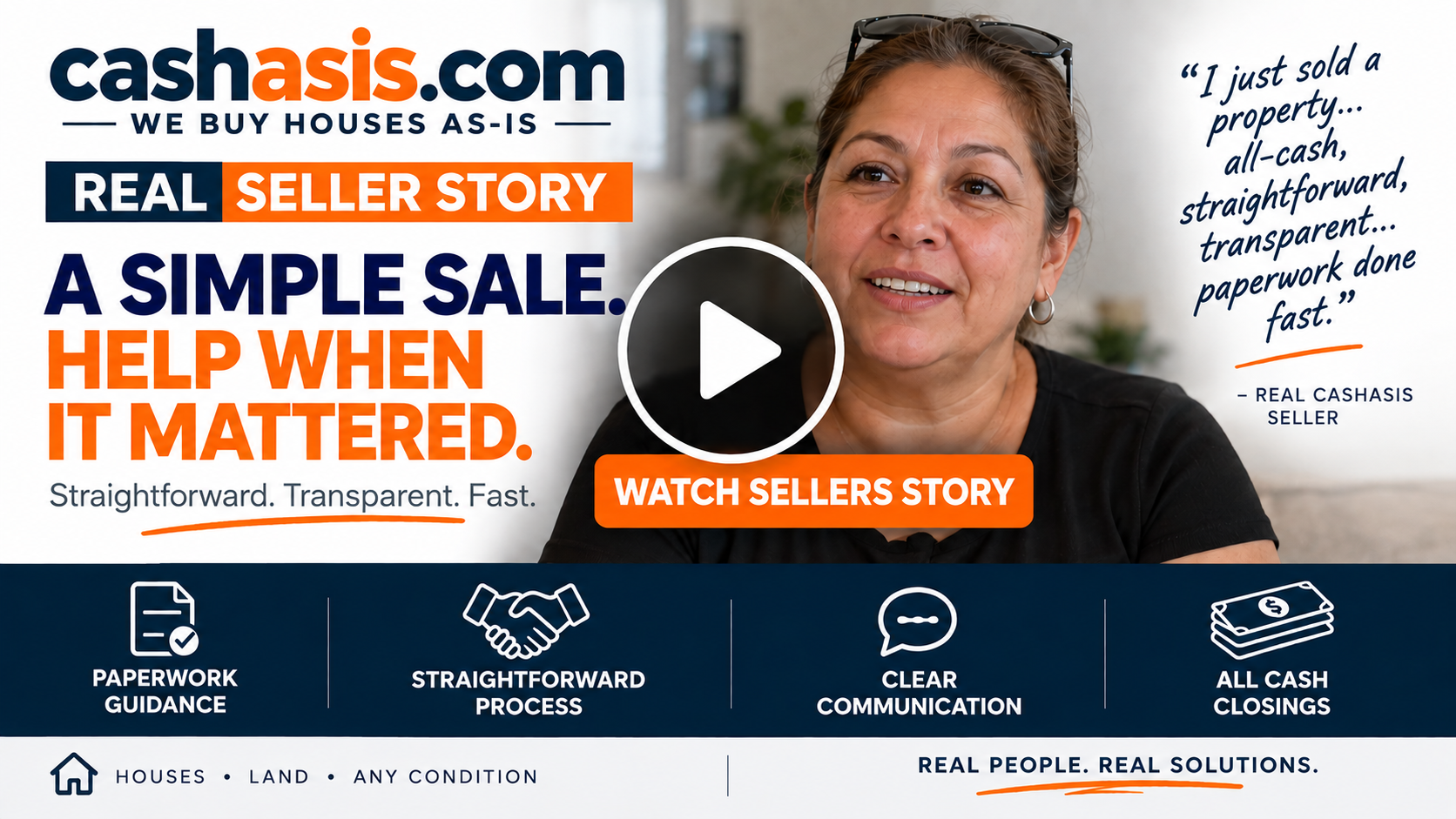 CashAsIs seller story — straightforward cash sale and paperwork help when time mattered