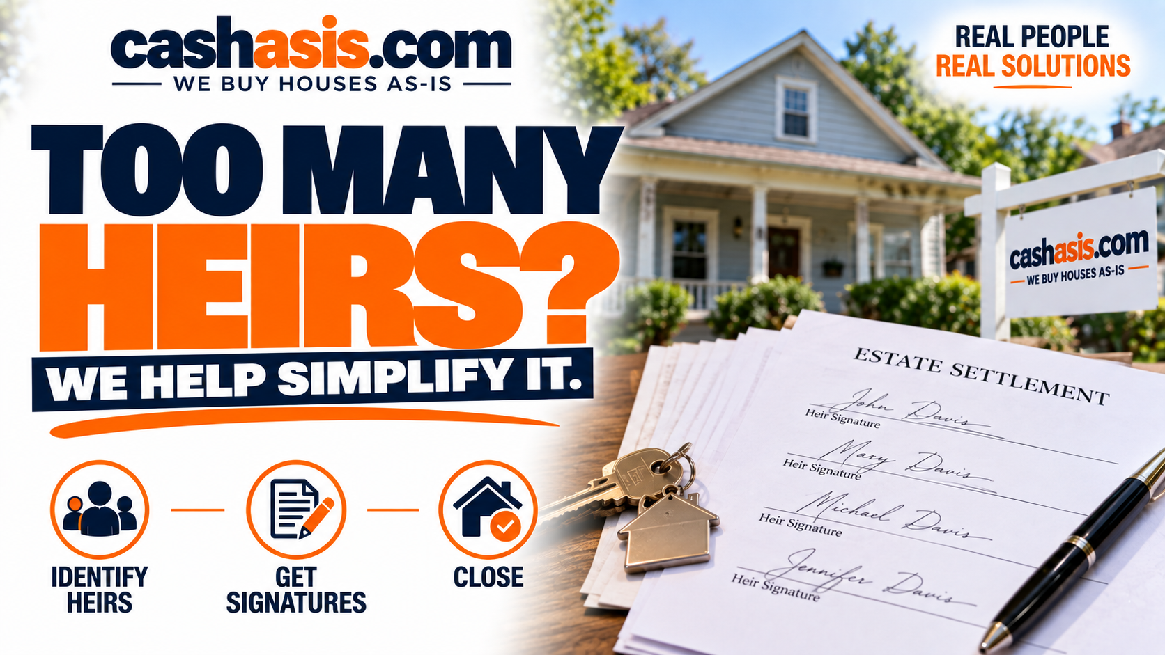 Too many heirs? CashAsIs helps simplify identifying heirs, getting signatures, and closing