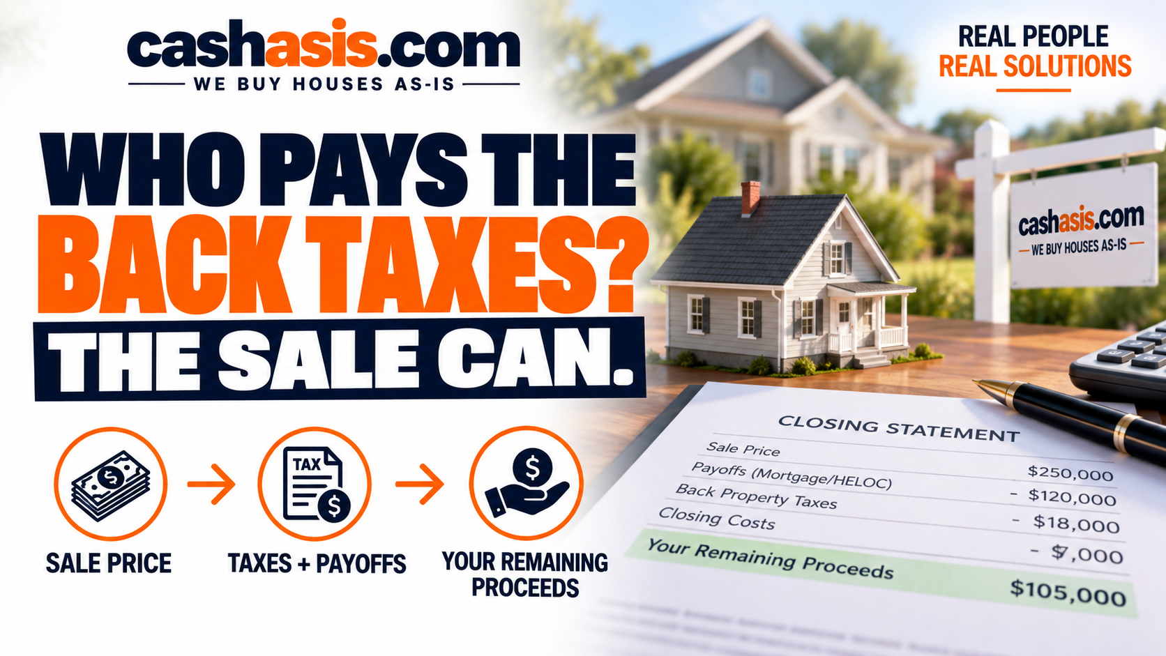 Who pays the back taxes? The sale can
